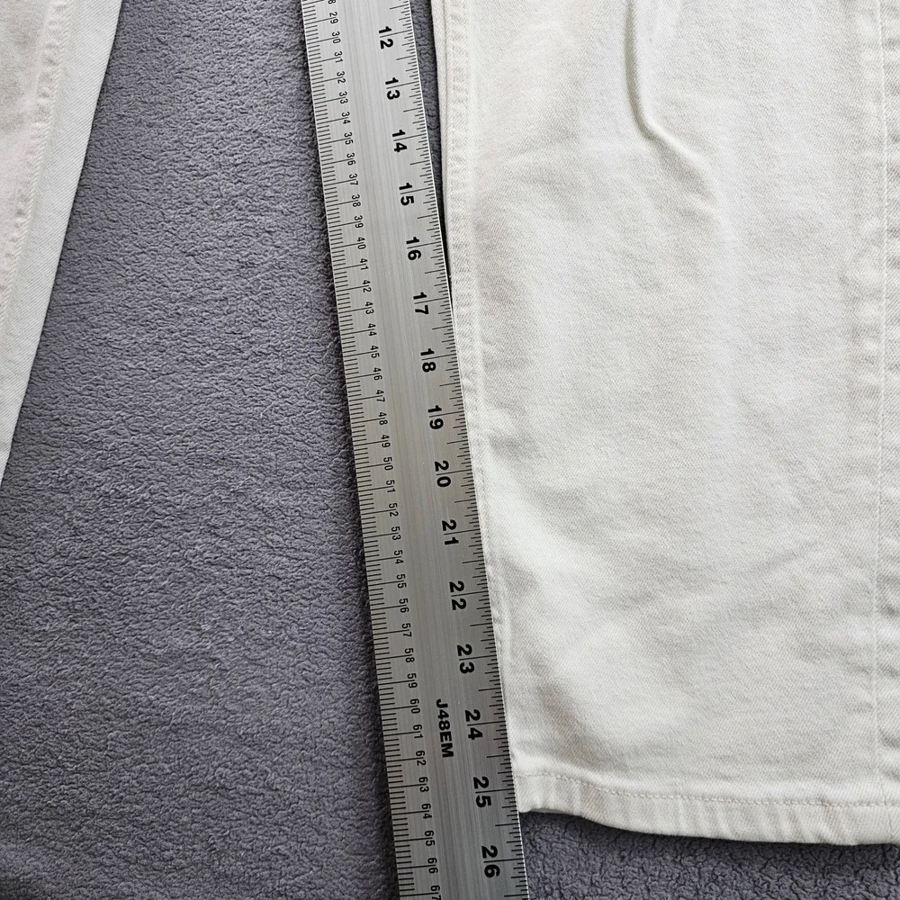 H&M Jeans Mens 32 White Denim Streetwear Grunge Distressed Regular‎ Fit Tapered